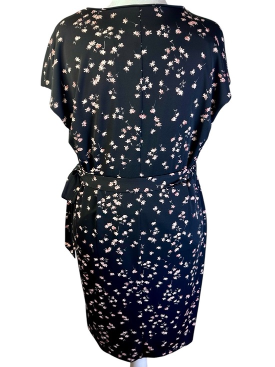 Ann Taylor Black Floral Faux Wrap Midi Dress Plus Size 18 - Picture 5 of 11